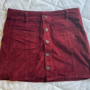 Maroon Corduroy Skirt